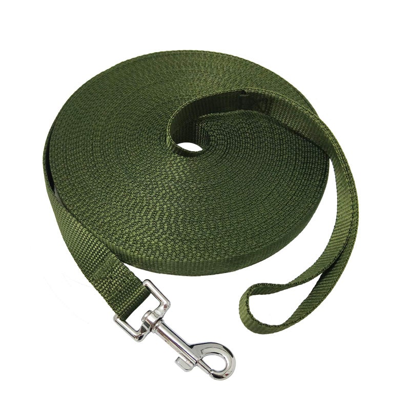 MANDAO Nylon Training Dog Leash for Small Medium Large Dogs, 15ft 20ft 30ft 50ft Long Leash Dog/Puppy Lead for Obedience Recall Training, Camping (50ft, Green) - Image 1